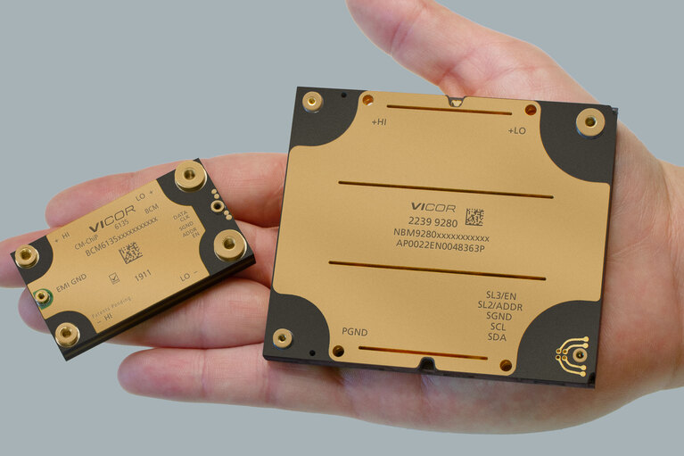 Vicor NBM9280 and BCM6135 CM-ChiP in hand image