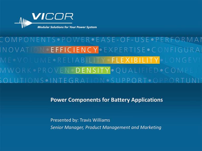 Power Components for Battery Applications webinar image