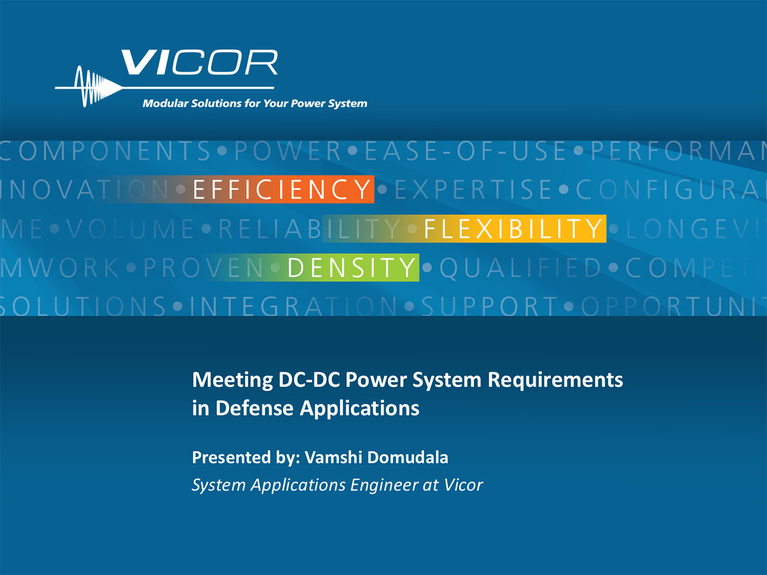 Meeting DC-DC Power System Requirements in Defense Applications webinar image