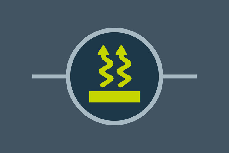 Conduction cooling icon to represent PCB layout and thermal design