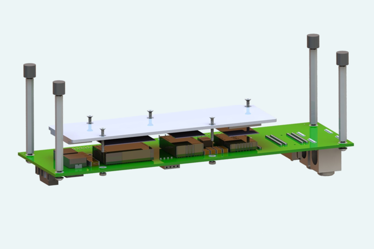 3D rendering of Vicor space demo board image