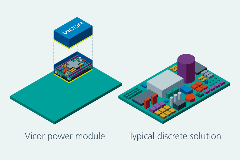 Vicor power module and typical discrete solution image