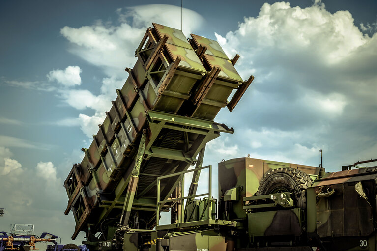 Image of a patriot air-to-surface missile launcher
