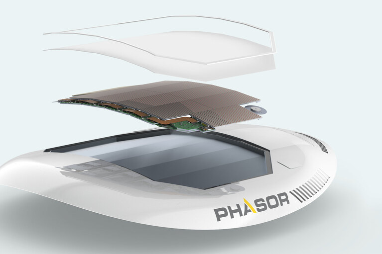 Phasor’s ten-element electronically steerable antenna