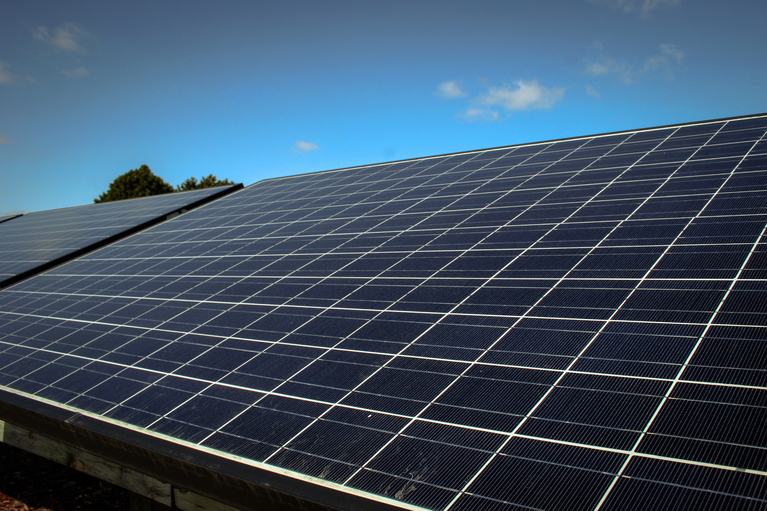 Photo of ground solar panels